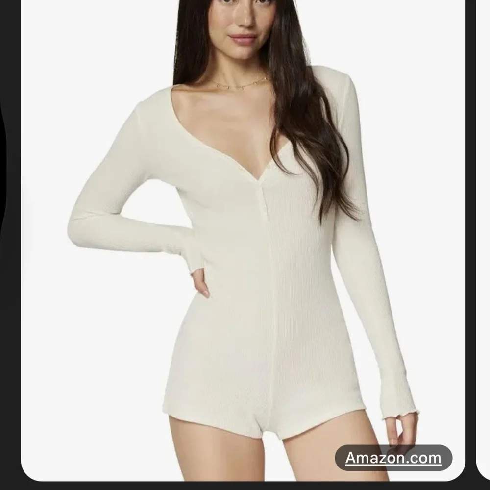 Women's White Ribbed Top - Picture 8 of 9